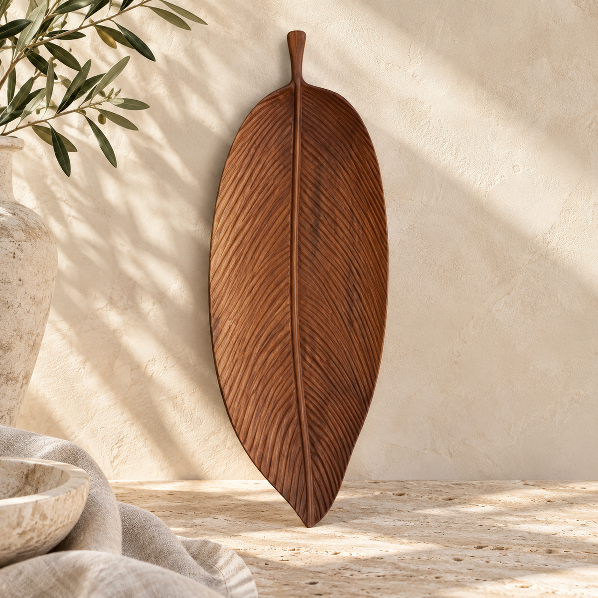 Lauro Walnut Leaf Tray