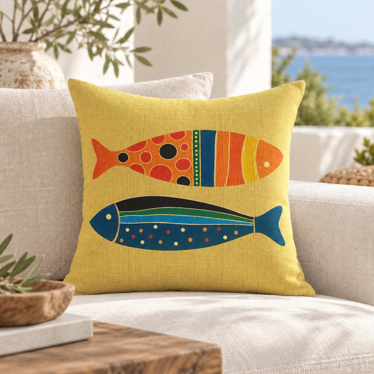 Mare Fish Pillow Cover