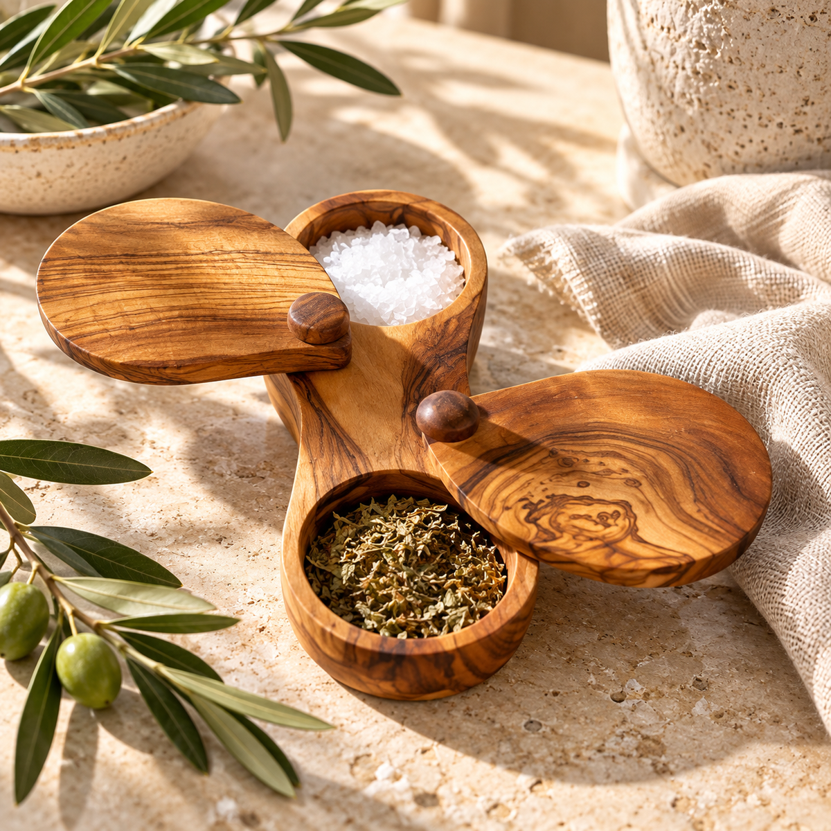 Matteo Olive Wood Spice Cellar