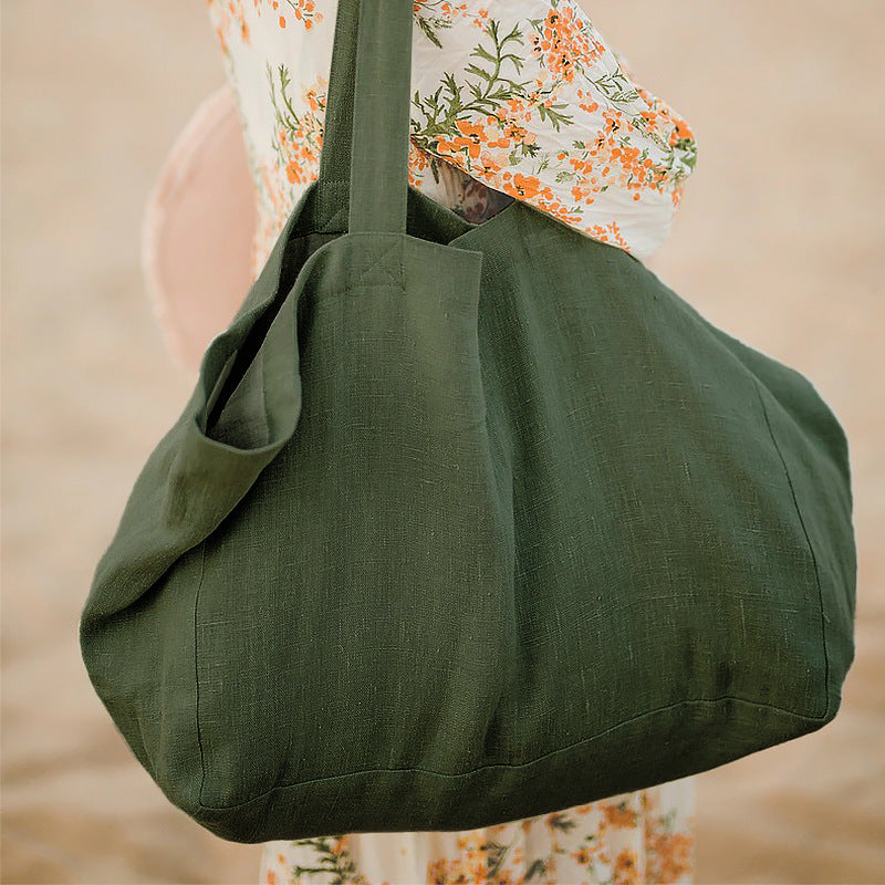 Oversized Linen Carryall