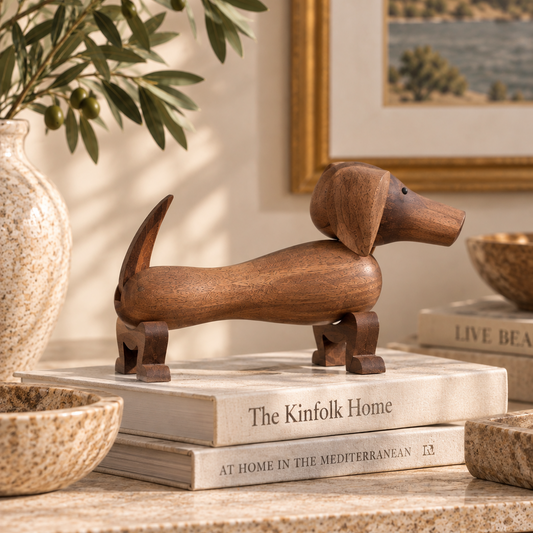 Brindle Long Dog Sculpture