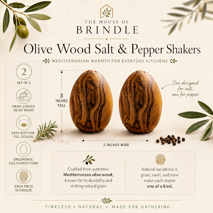 Mediterranean Olive Wood Salt &amp; Pepper Shakers