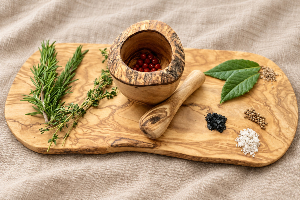 Olive Wood Mortar & Pestle