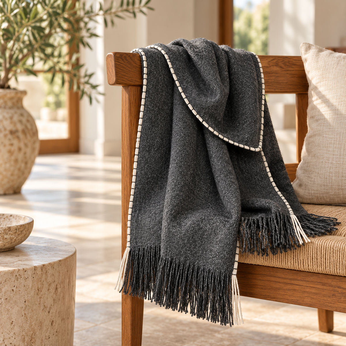 Aoata Charcoal Alpaca Scarf
