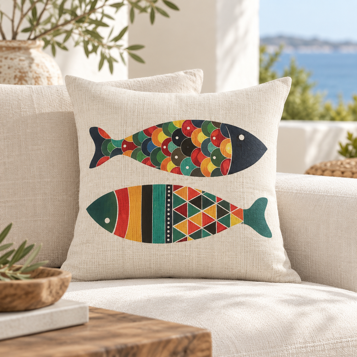 Mare Fish Pillow Cover