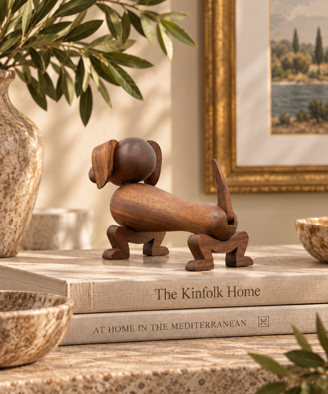 Brindle Long Dog Sculpture
