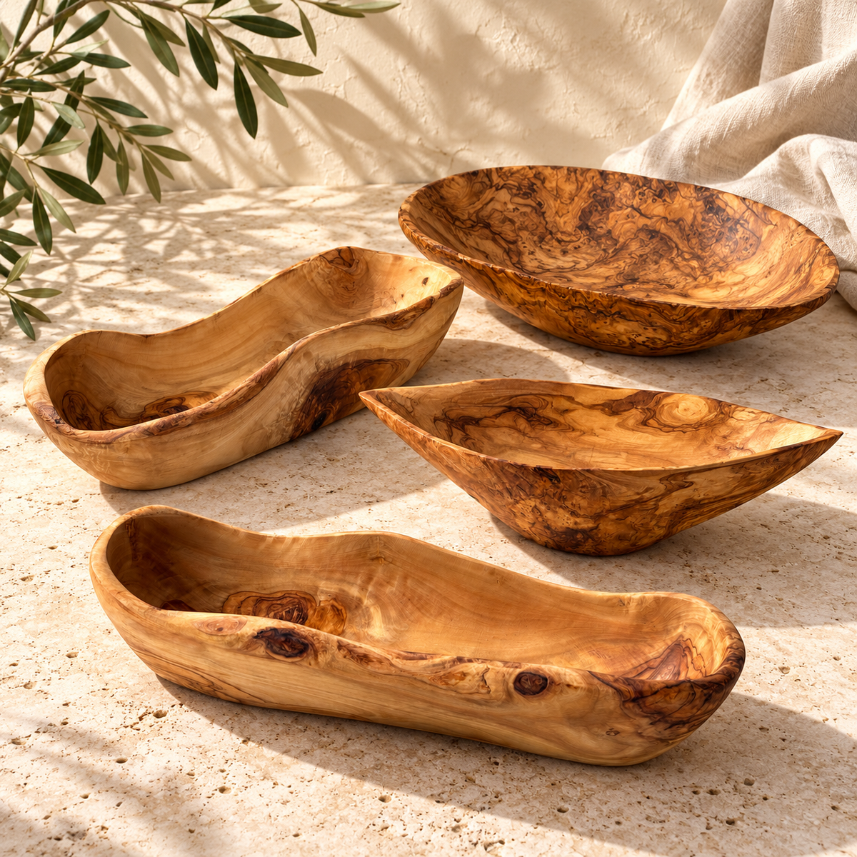 Brindle Olivewood Decorative Bowl Collection