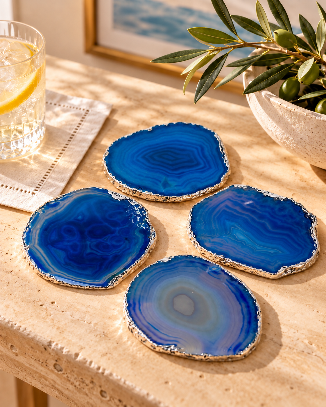 Arezzo Agate Coasters — Set of 4
