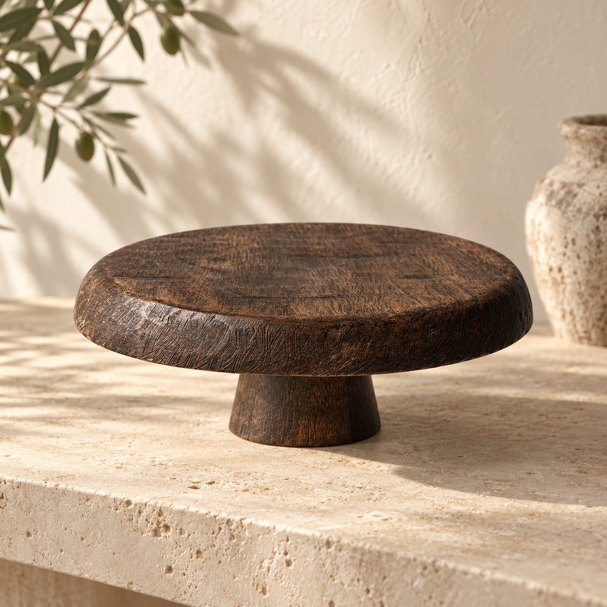 Alto Textured Wood Pedestal