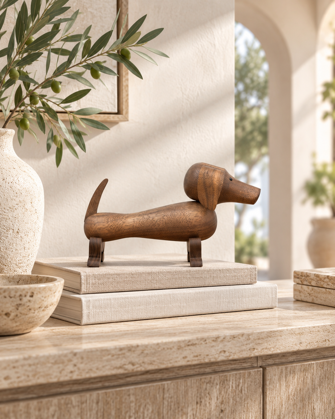 Brindle Long Dog Sculpture