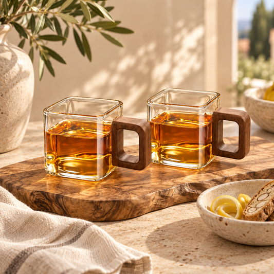 Fuster Walnut Glasses — Set of Two