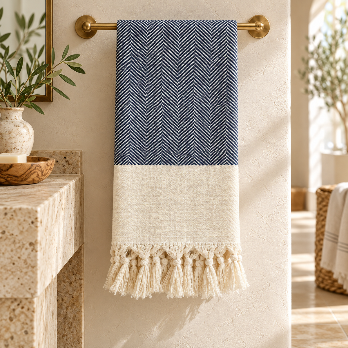 Aegean Herringbone Hand Towel