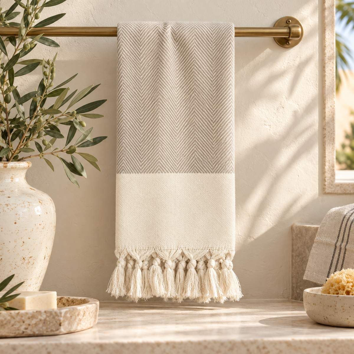 Aegean Herringbone Hand Towel