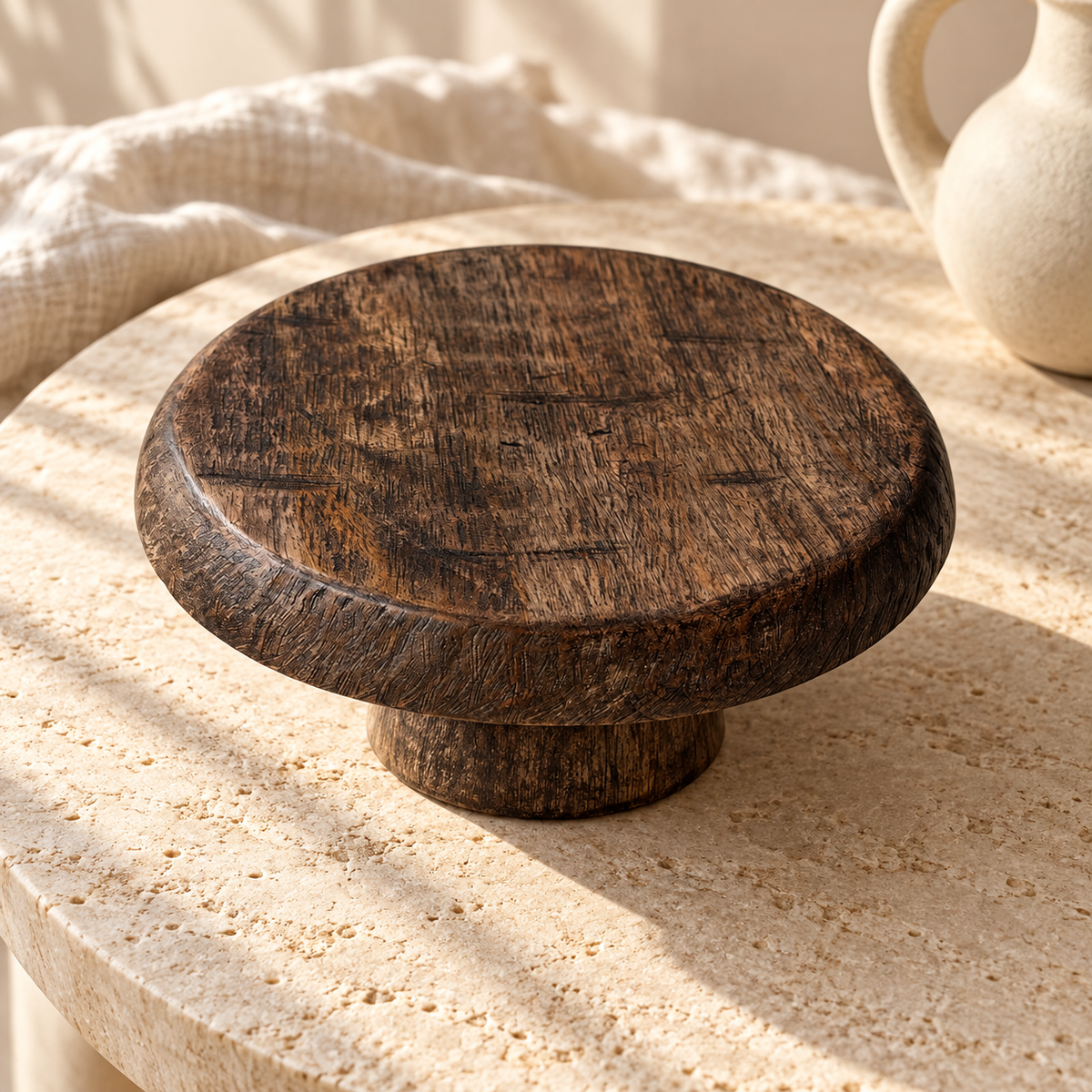 Alto Textured Wood Pedestal