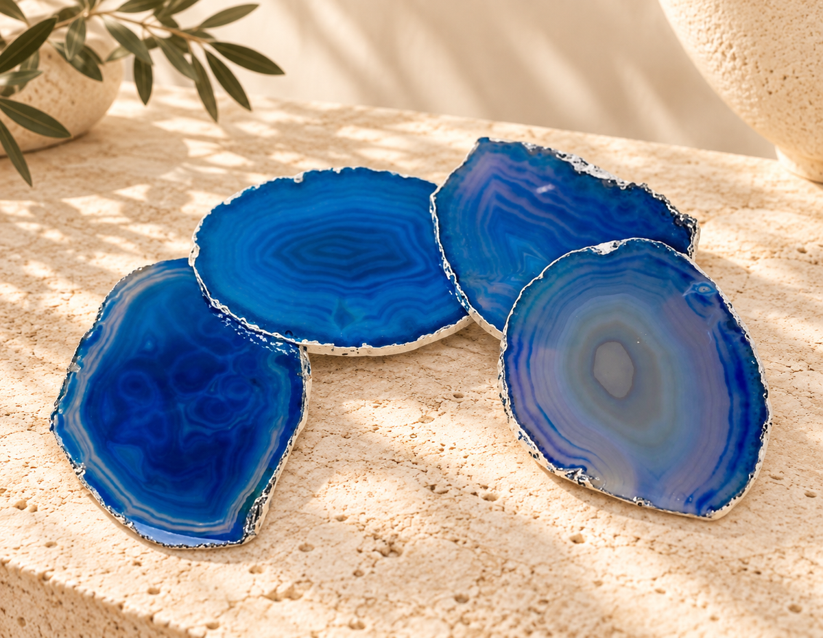 Arezzo Agate Coasters — Set of 4