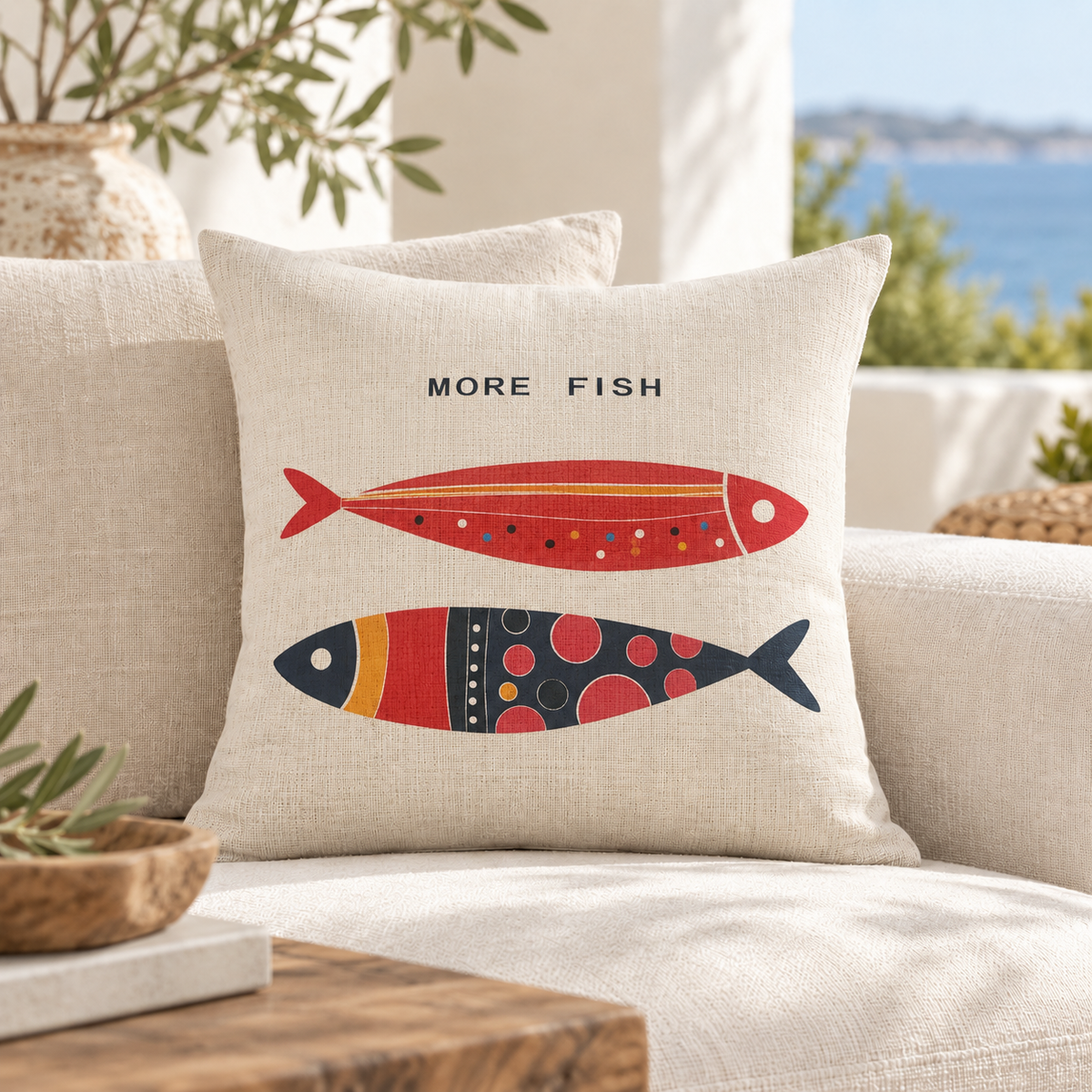 Mare Fish Pillow Cover