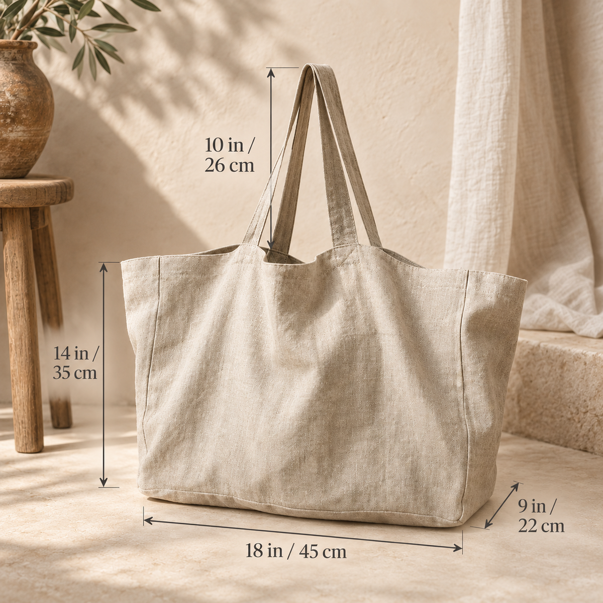 Oversized Linen Carryall