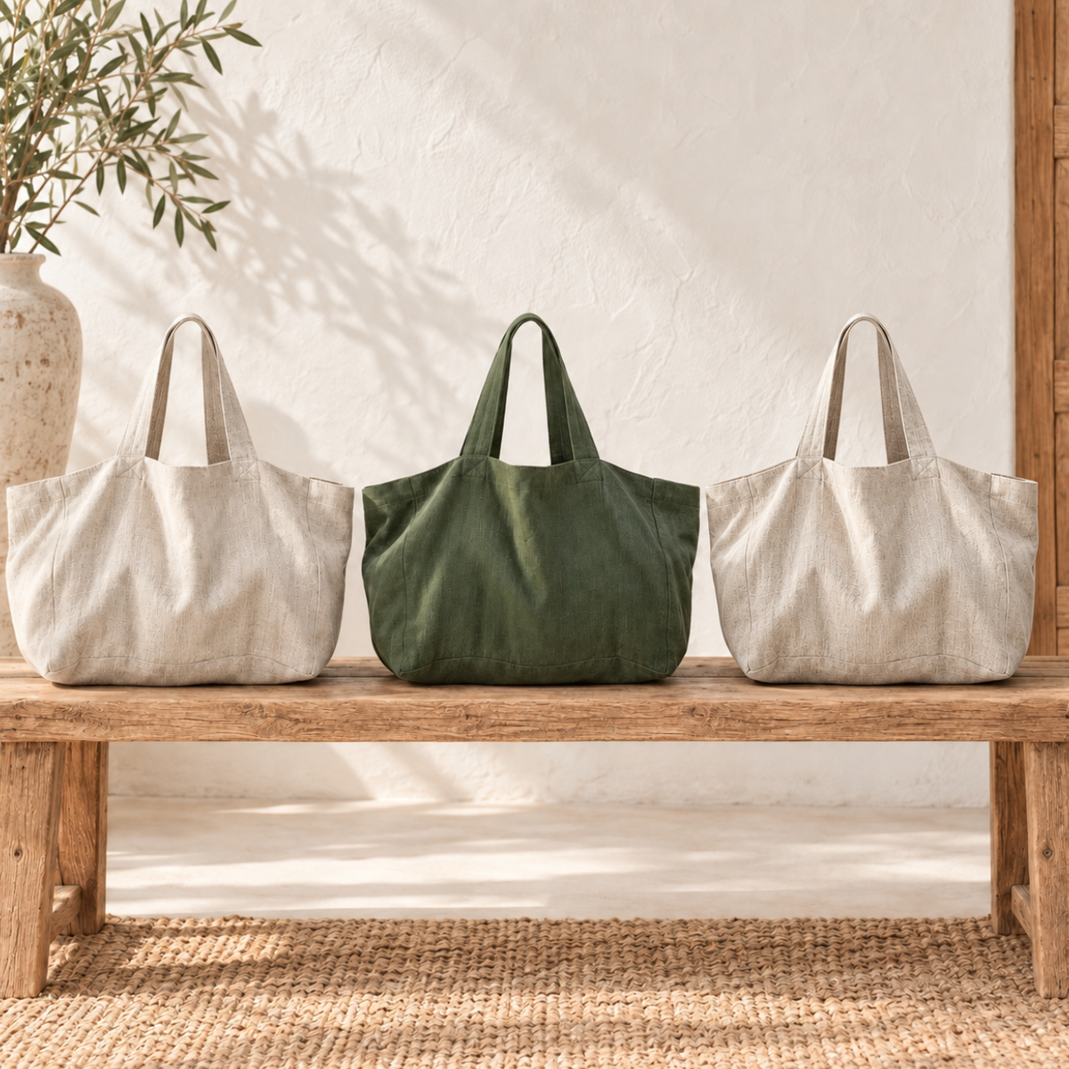 Oversized Linen Carryall
