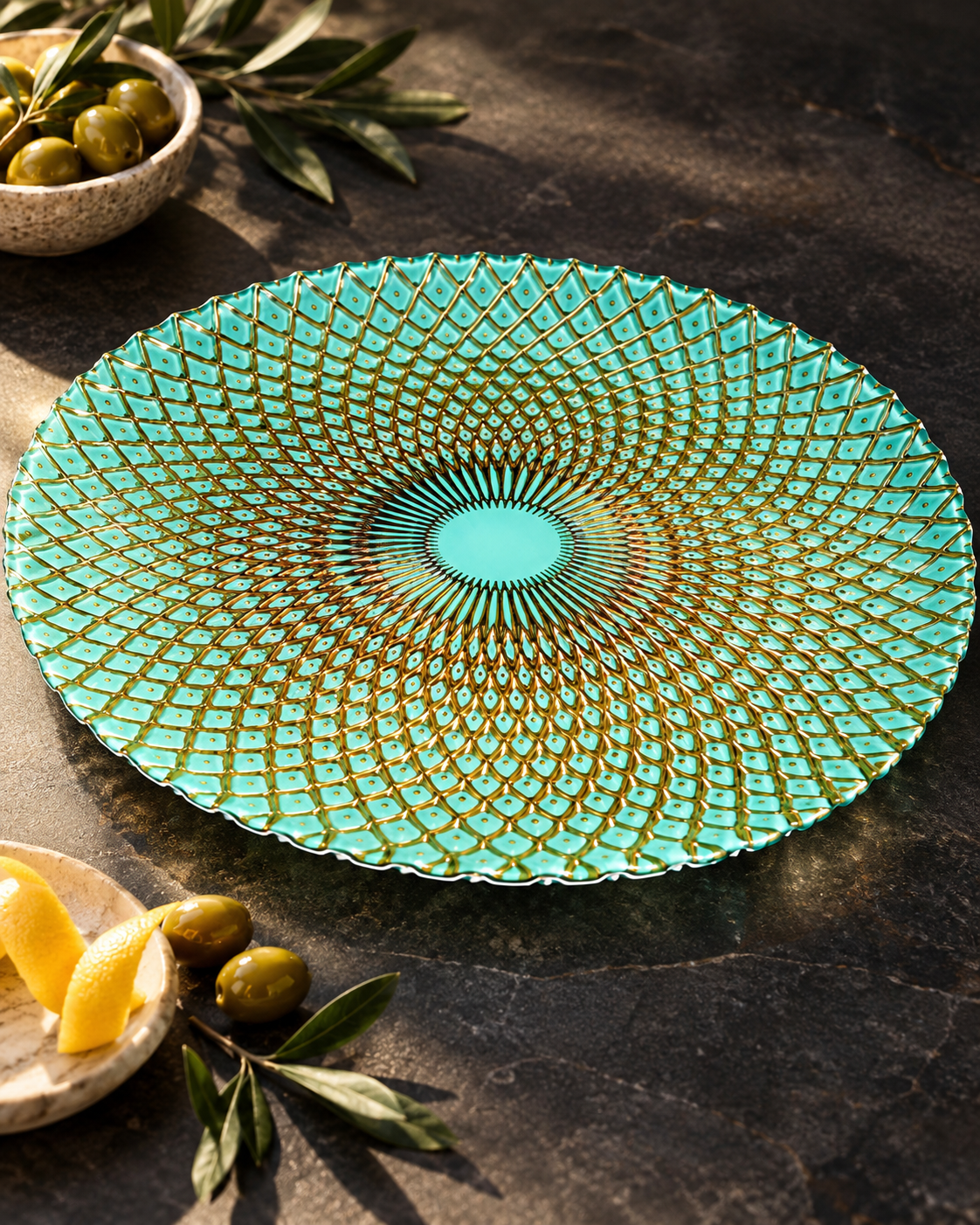 Aurelia Glass Serving Platter
