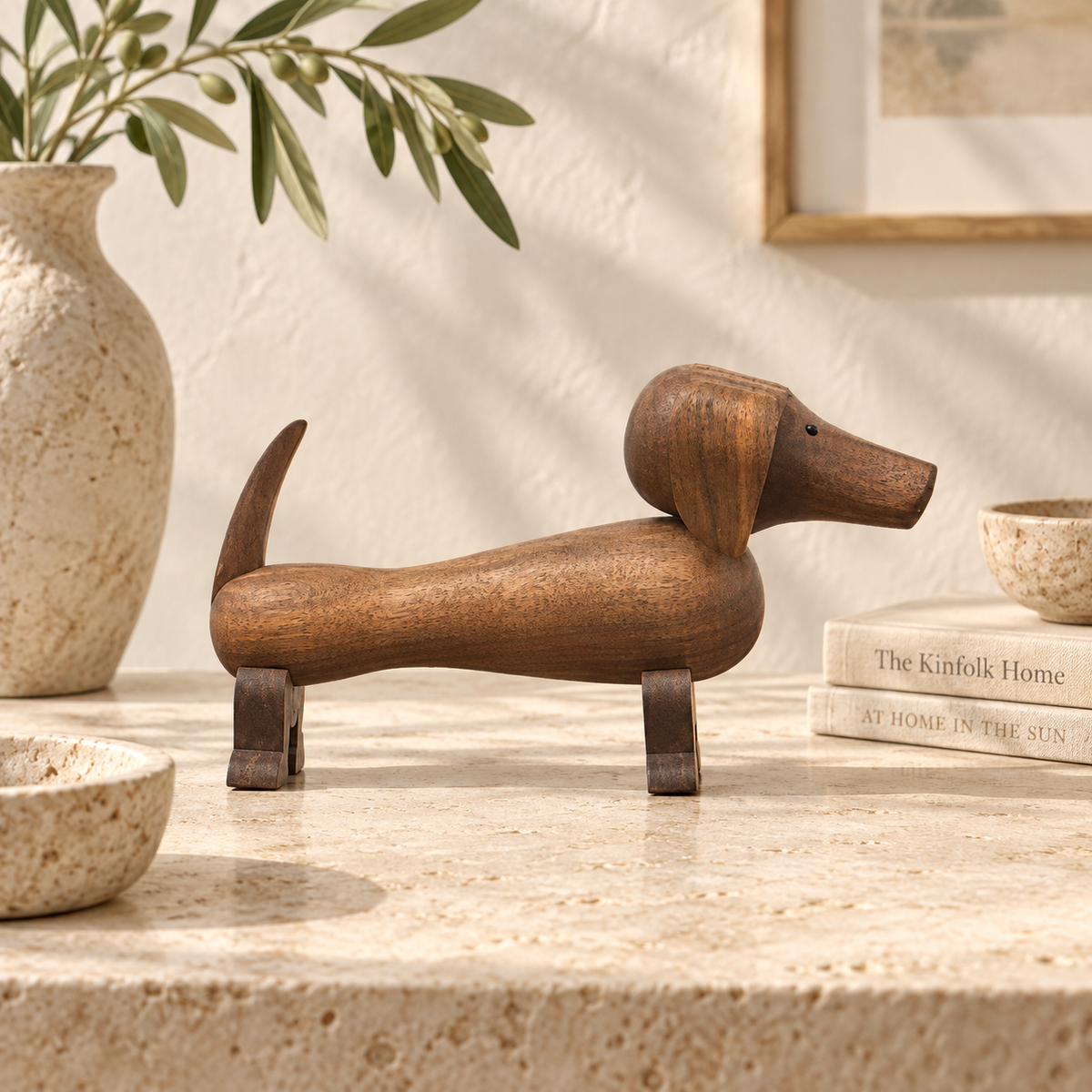 Brindle Long Dog Sculpture