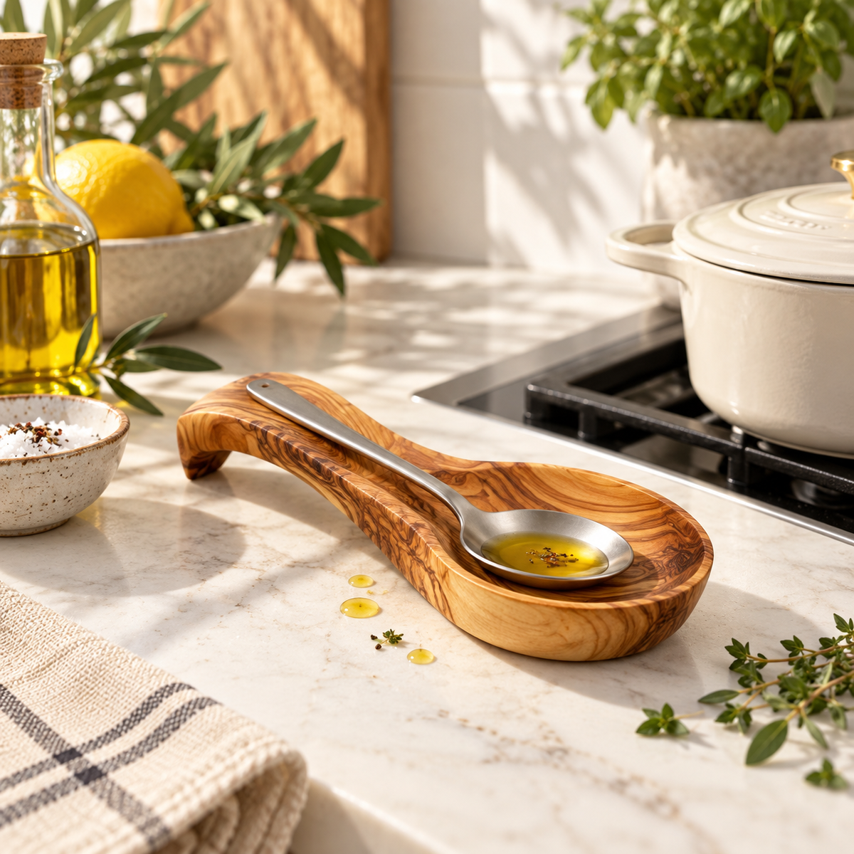 Olive Wood Spoon Rest