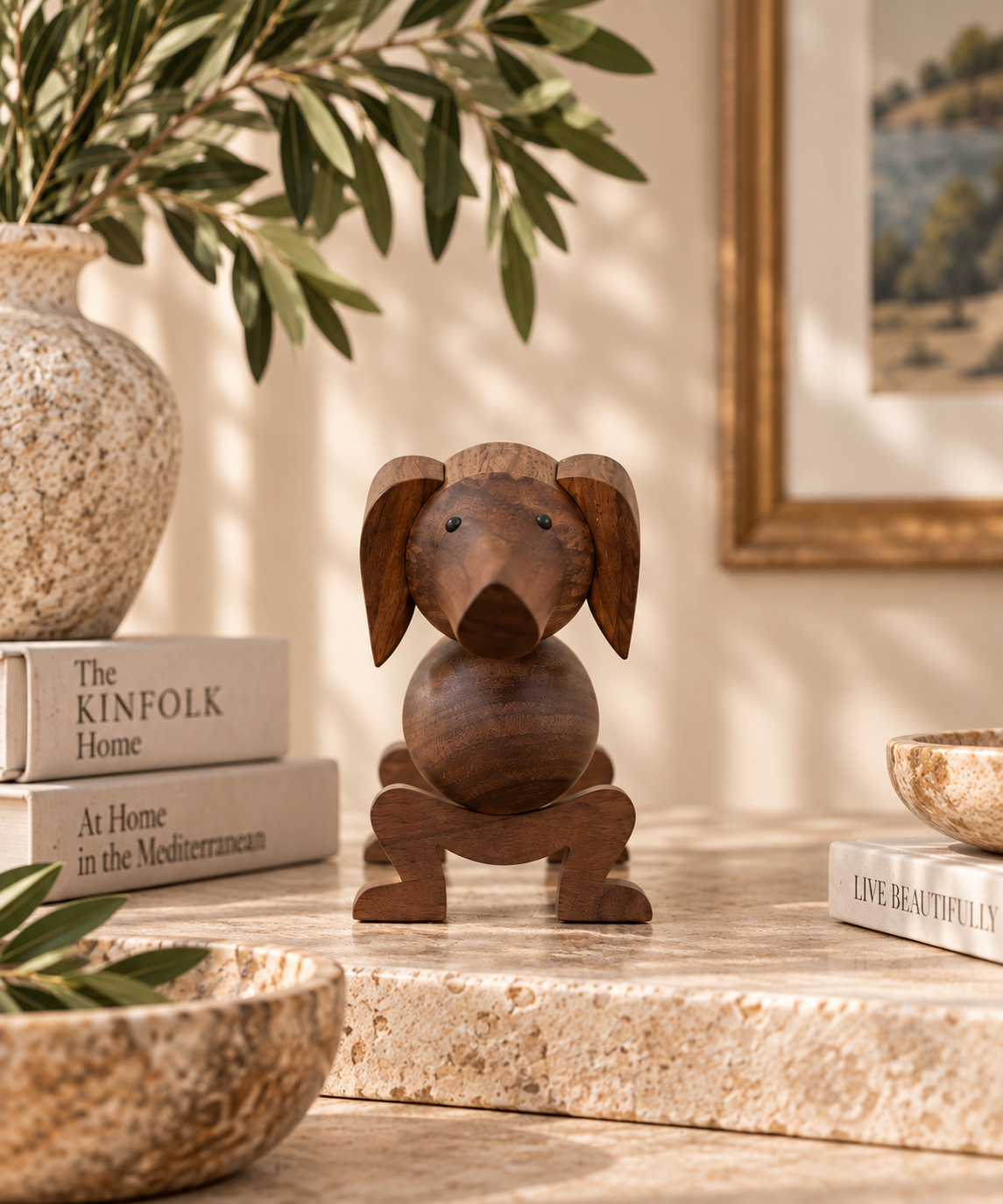 Brindle Long Dog Sculpture