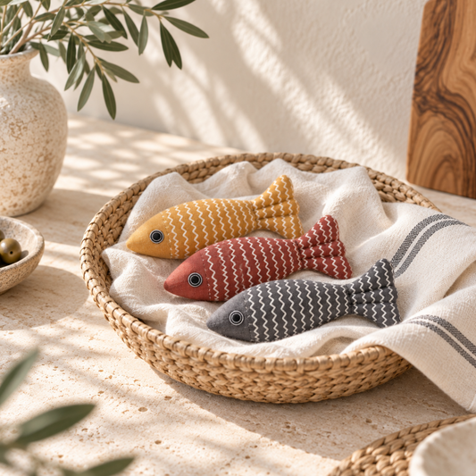 The Catch – Linen Sardine Cat Toy Trio