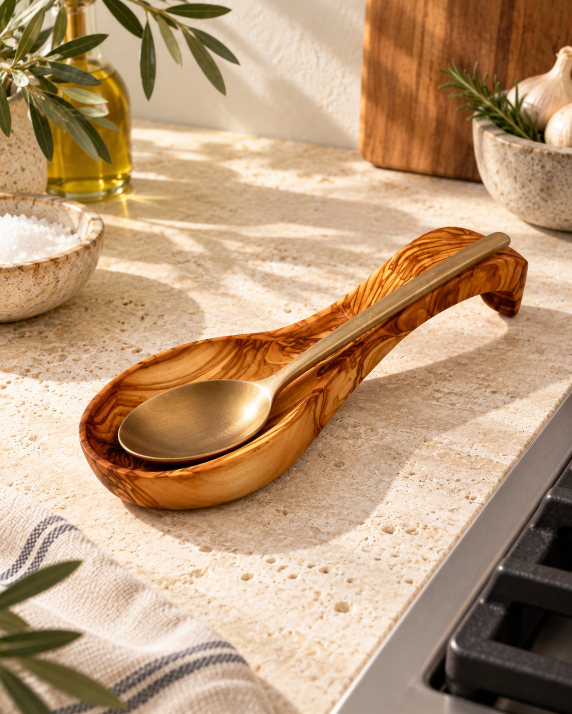 Tara Olive Wood Spoon Rest