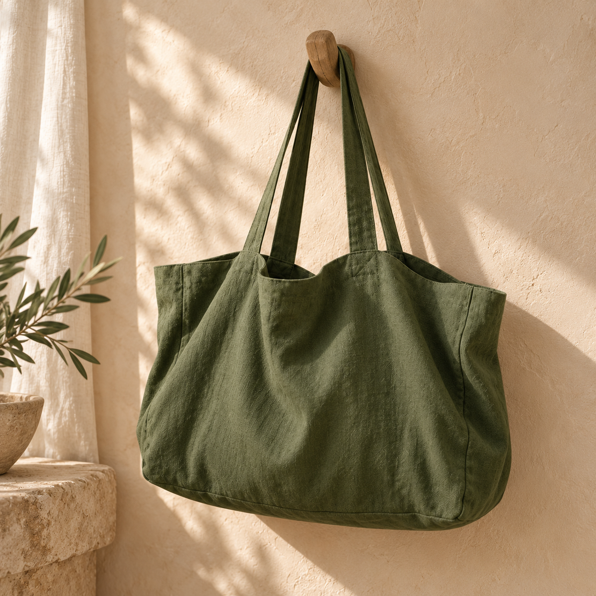 Oversized Linen Carryall