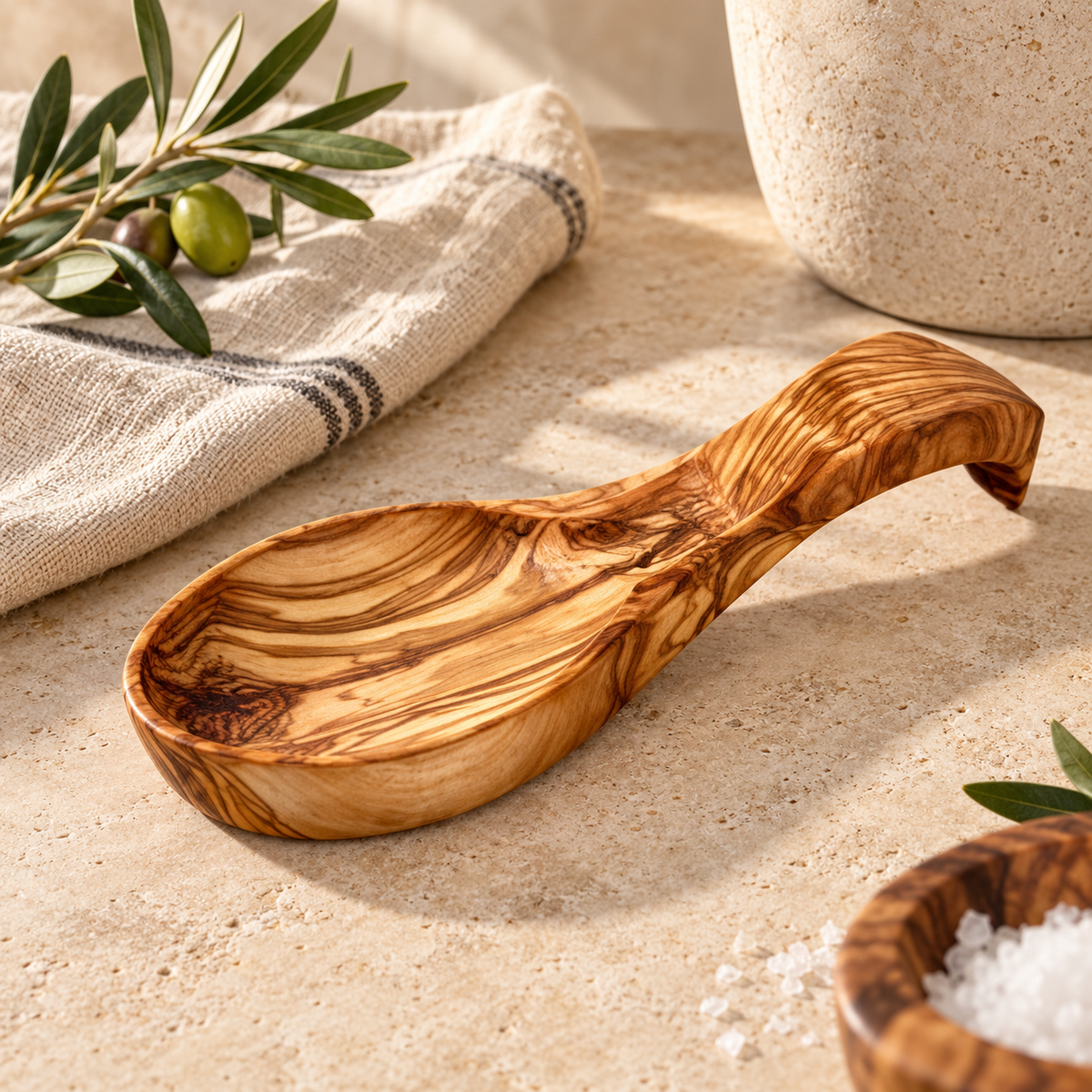 Olive Wood Spoon Rest