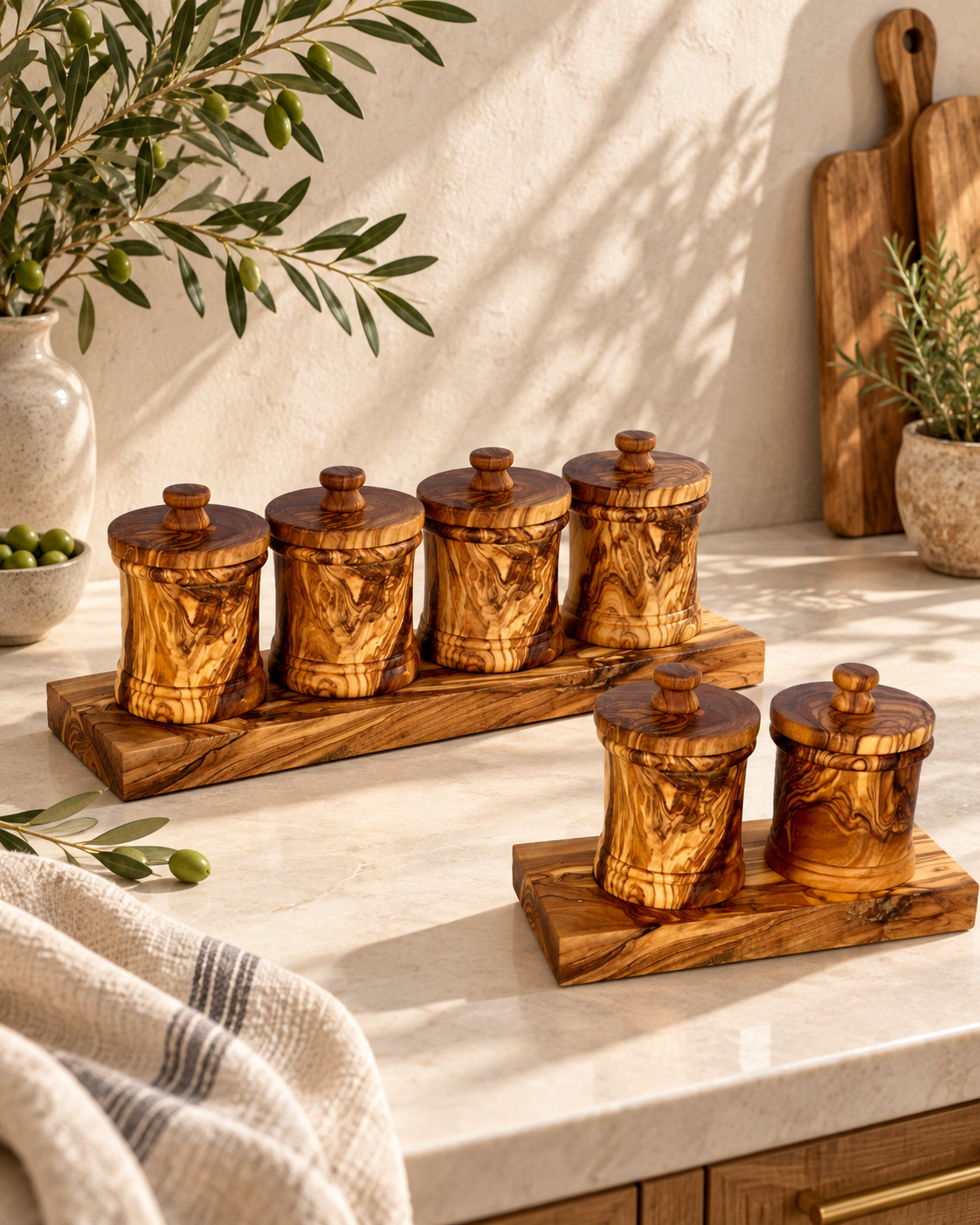 Pantani Olive Wood Canister Set