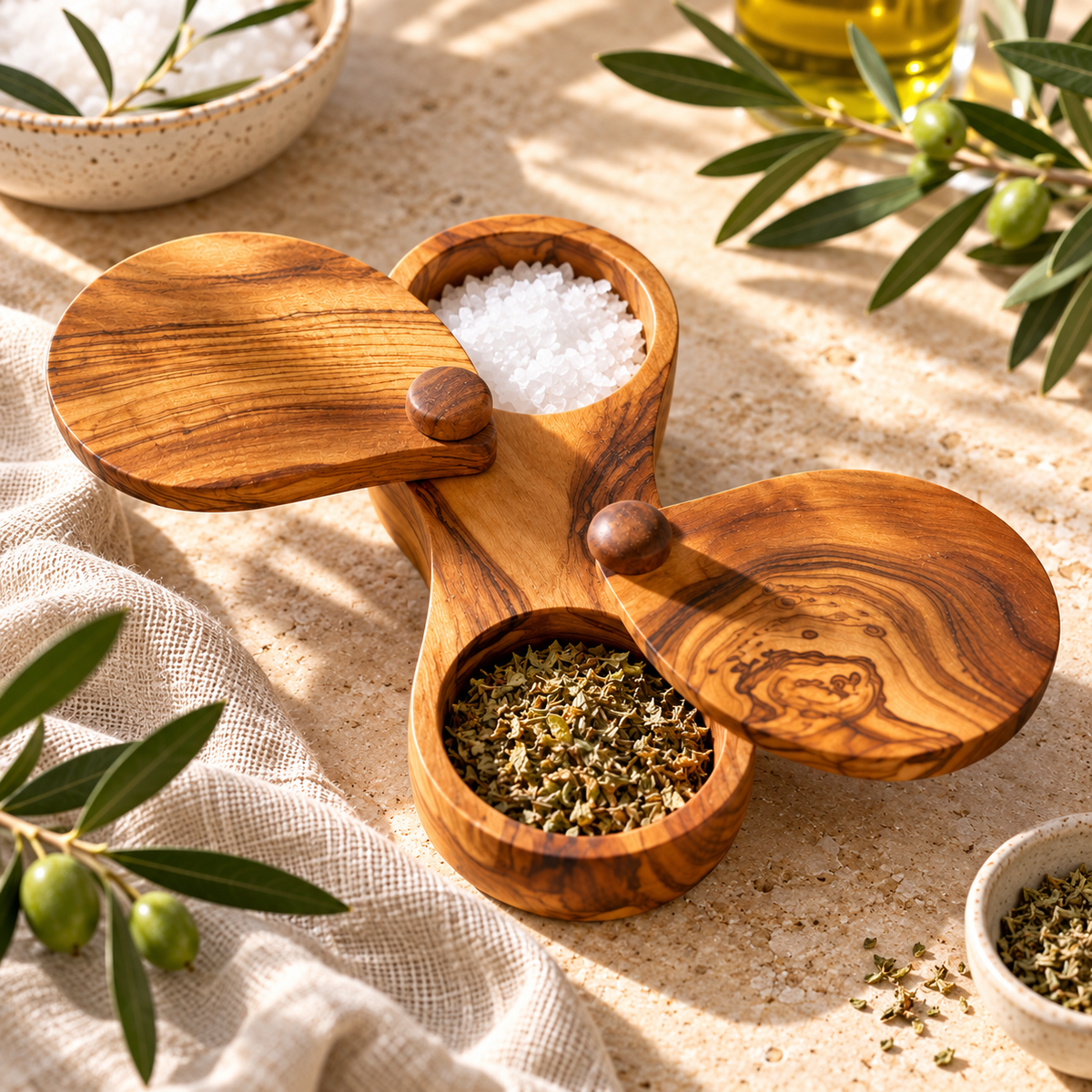 Matteo Olive Wood Spice Cellar