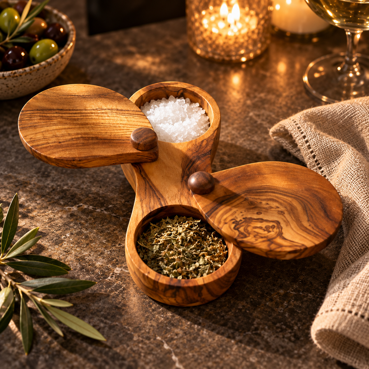 Matteo Olive Wood Spice Cellar