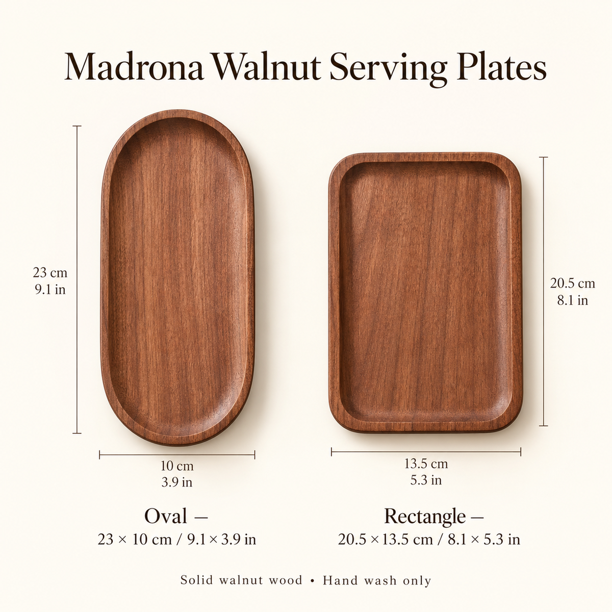 Madrona Walnut Serving Plates