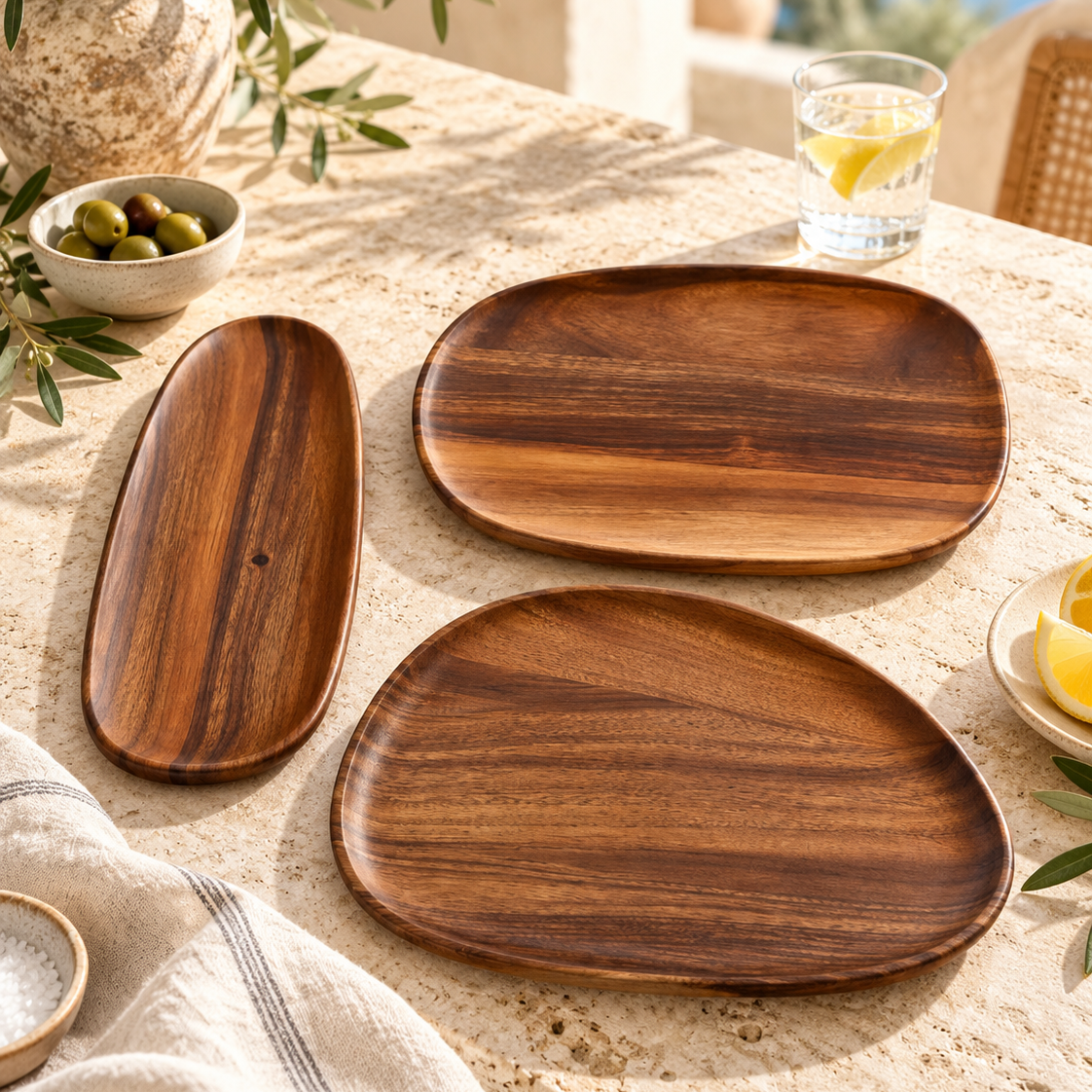 Matera Black Walnut Serving Trays
