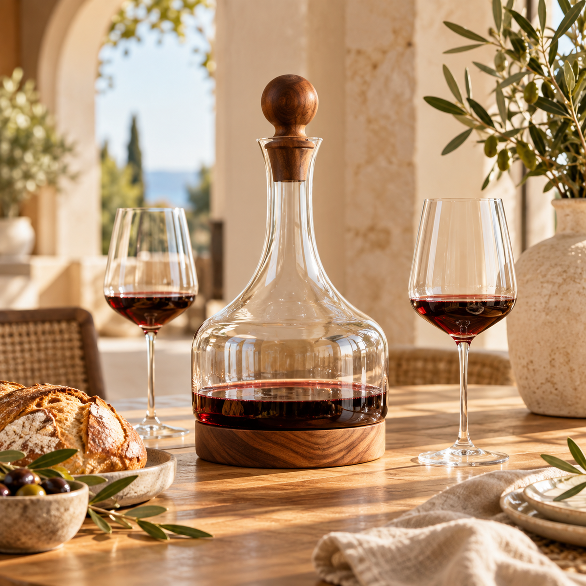 Magnino Crystal & Acacia Decanter