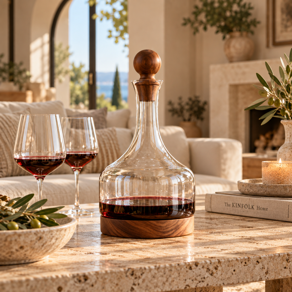 Magnino Crystal & Acacia Decanter