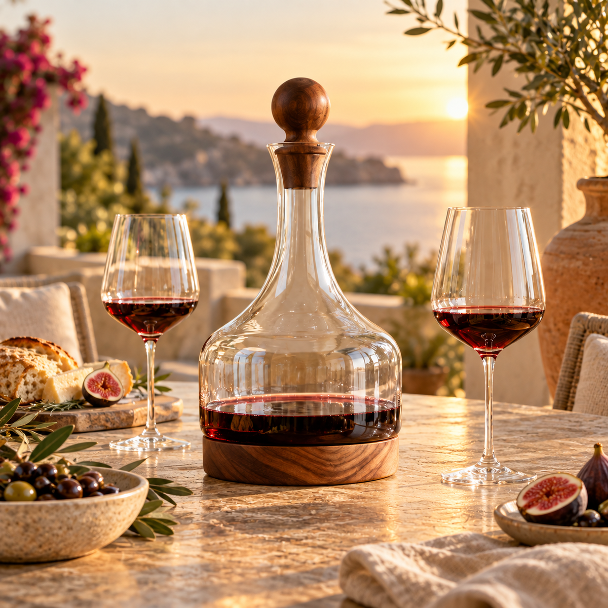 Magnino Crystal & Acacia Decanter