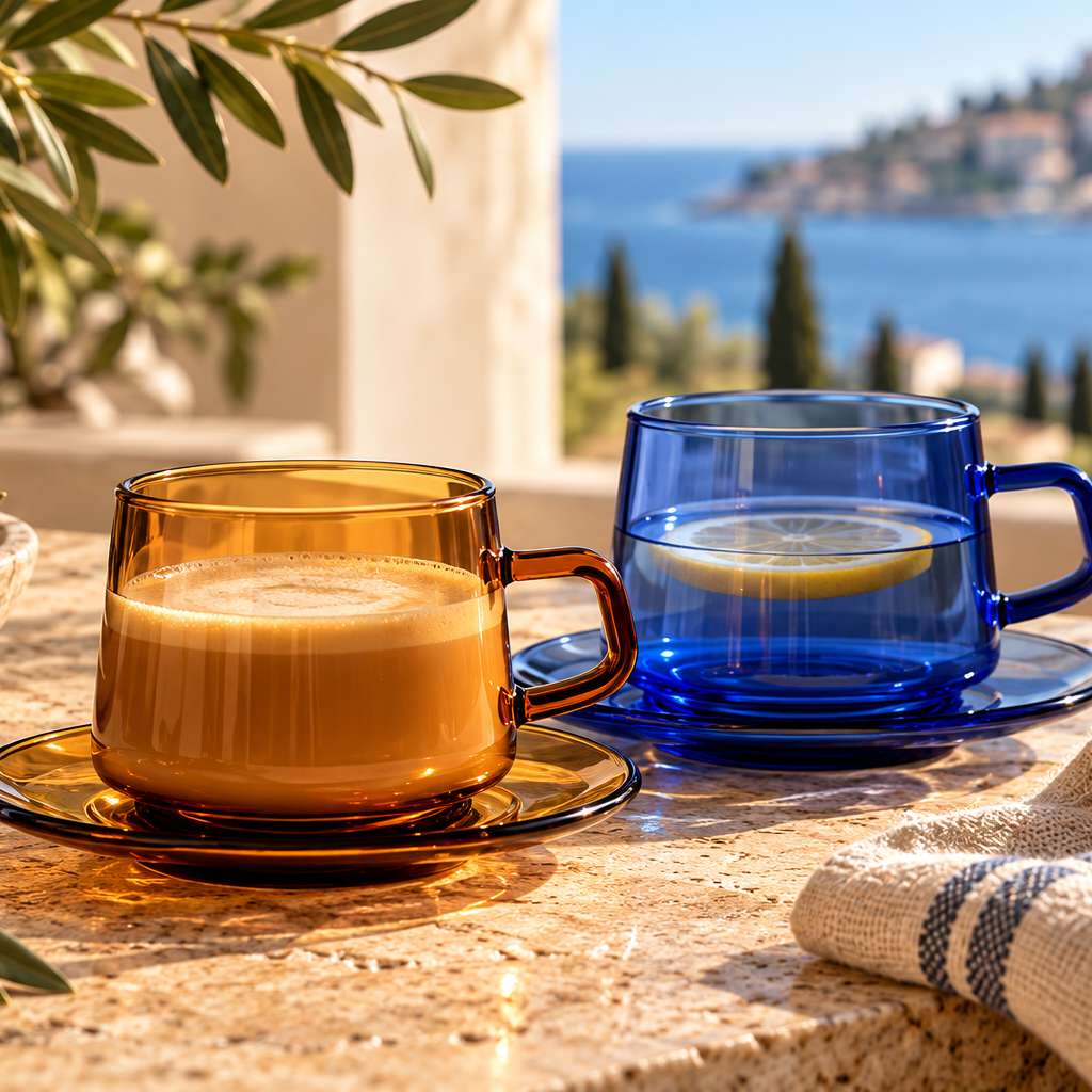 Volterra Glass Cup & Saucer