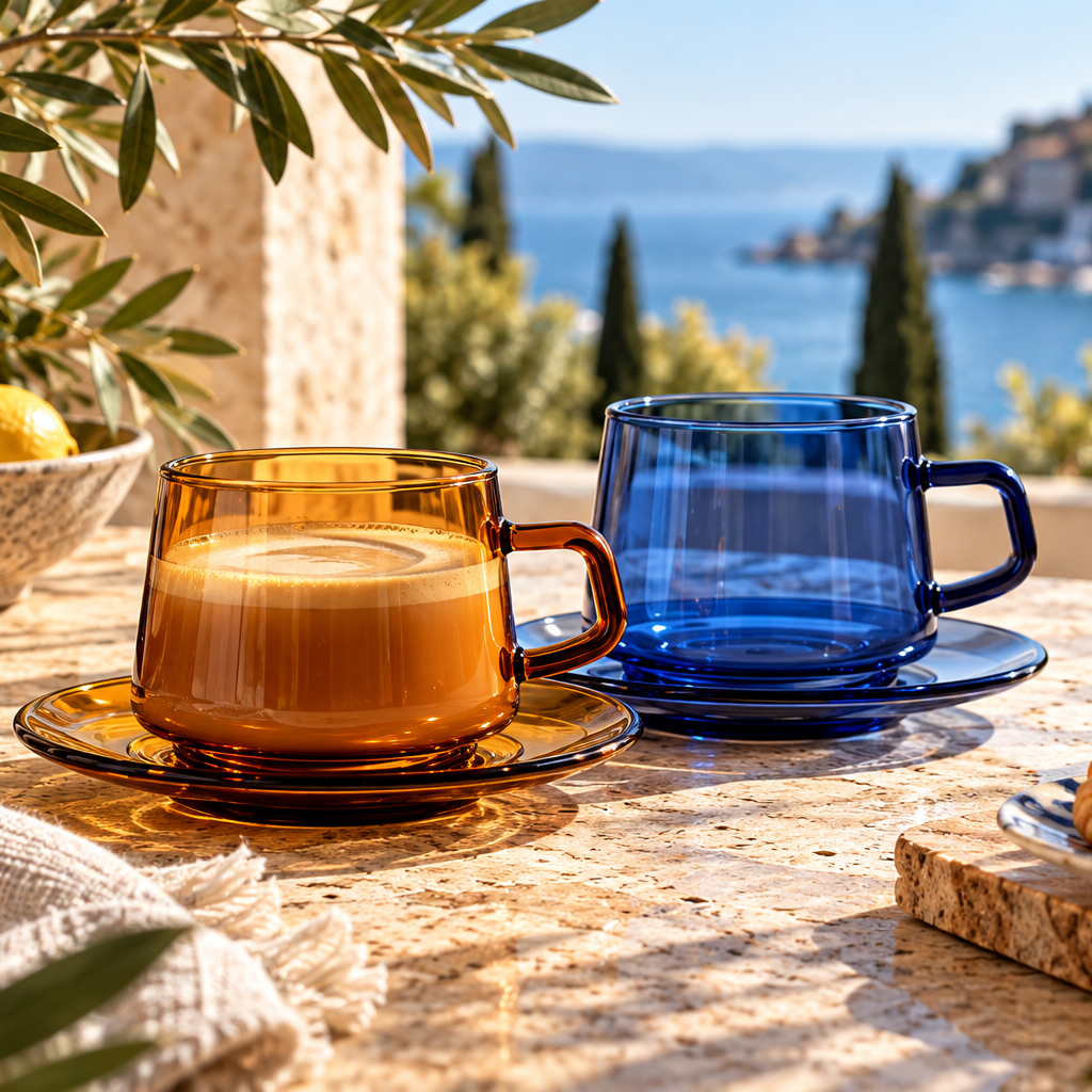 Volterra Glass Cup & Saucer