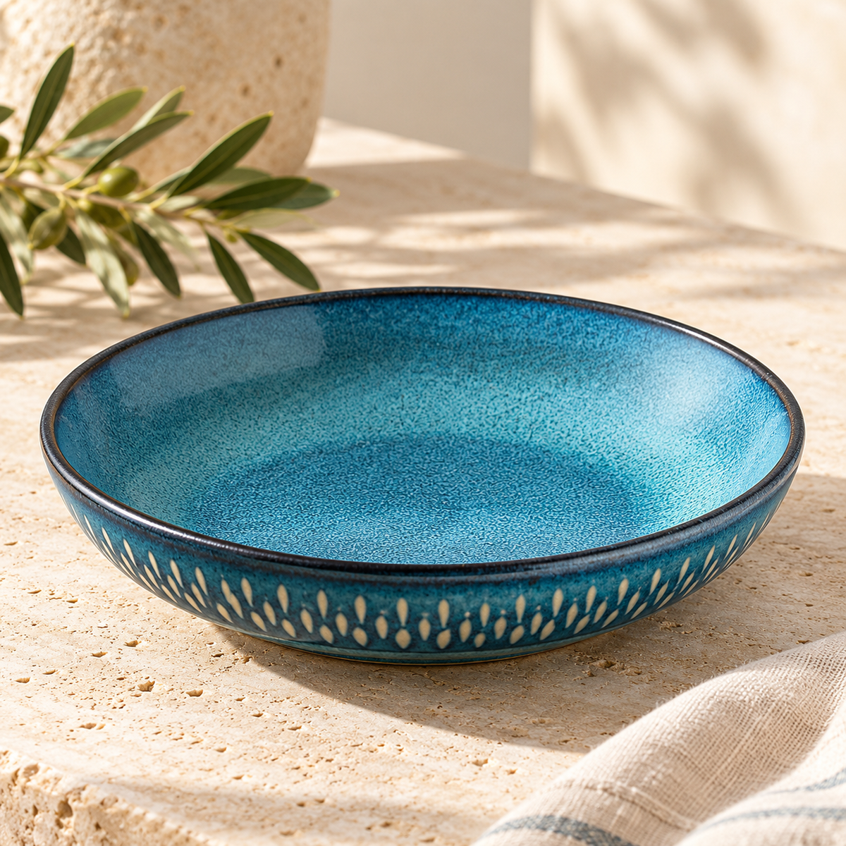Porto Ceramic Shallow Bowl