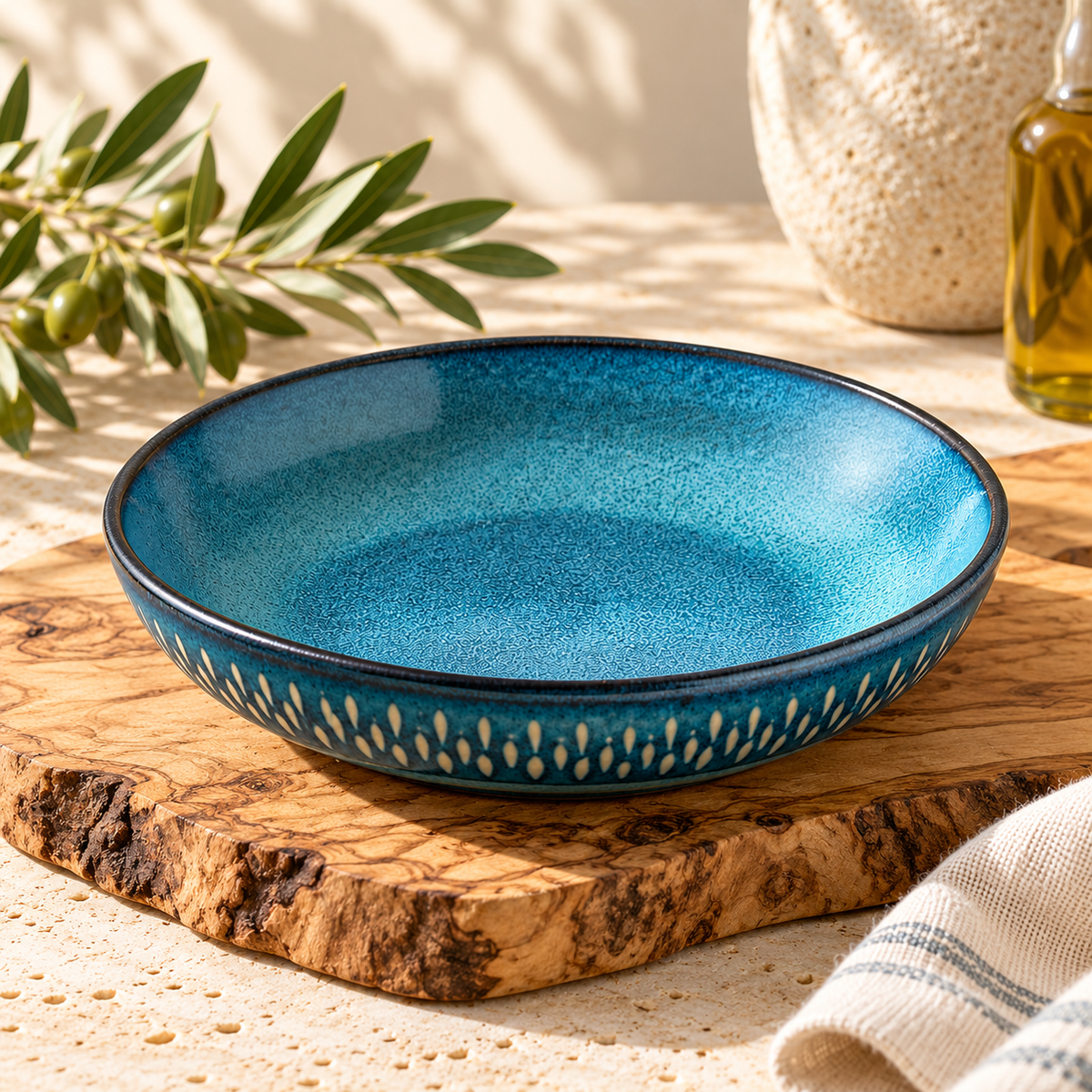 Porto Ceramic Shallow Bowl