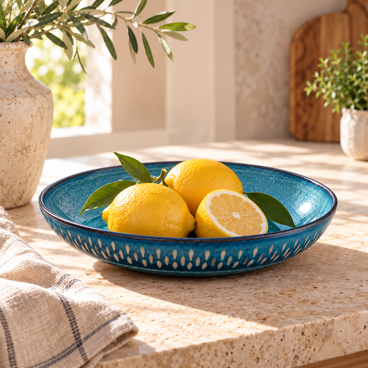 Porto Ceramic Shallow Bowl