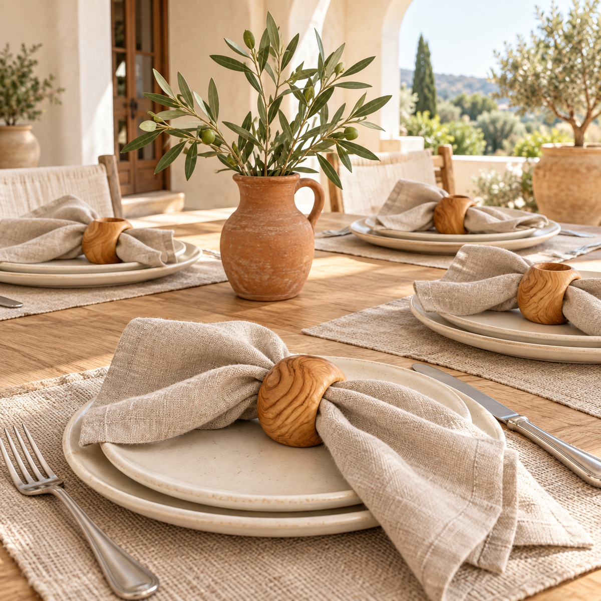 Olive Wood Napkin Rings