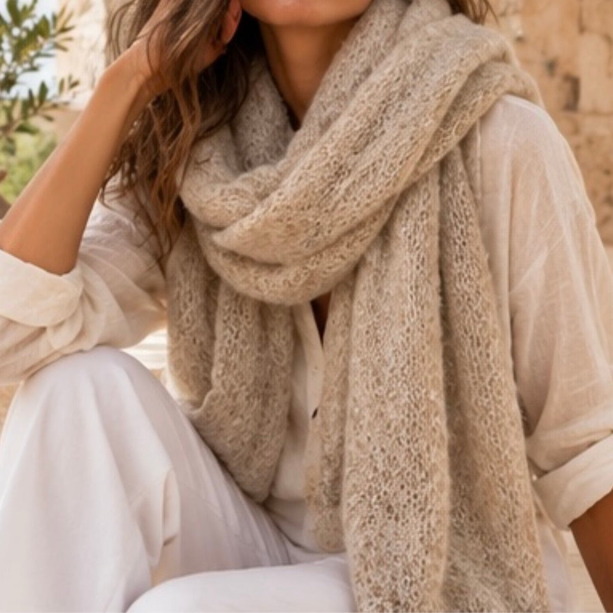 Maras Alpaca Scarf - Almond