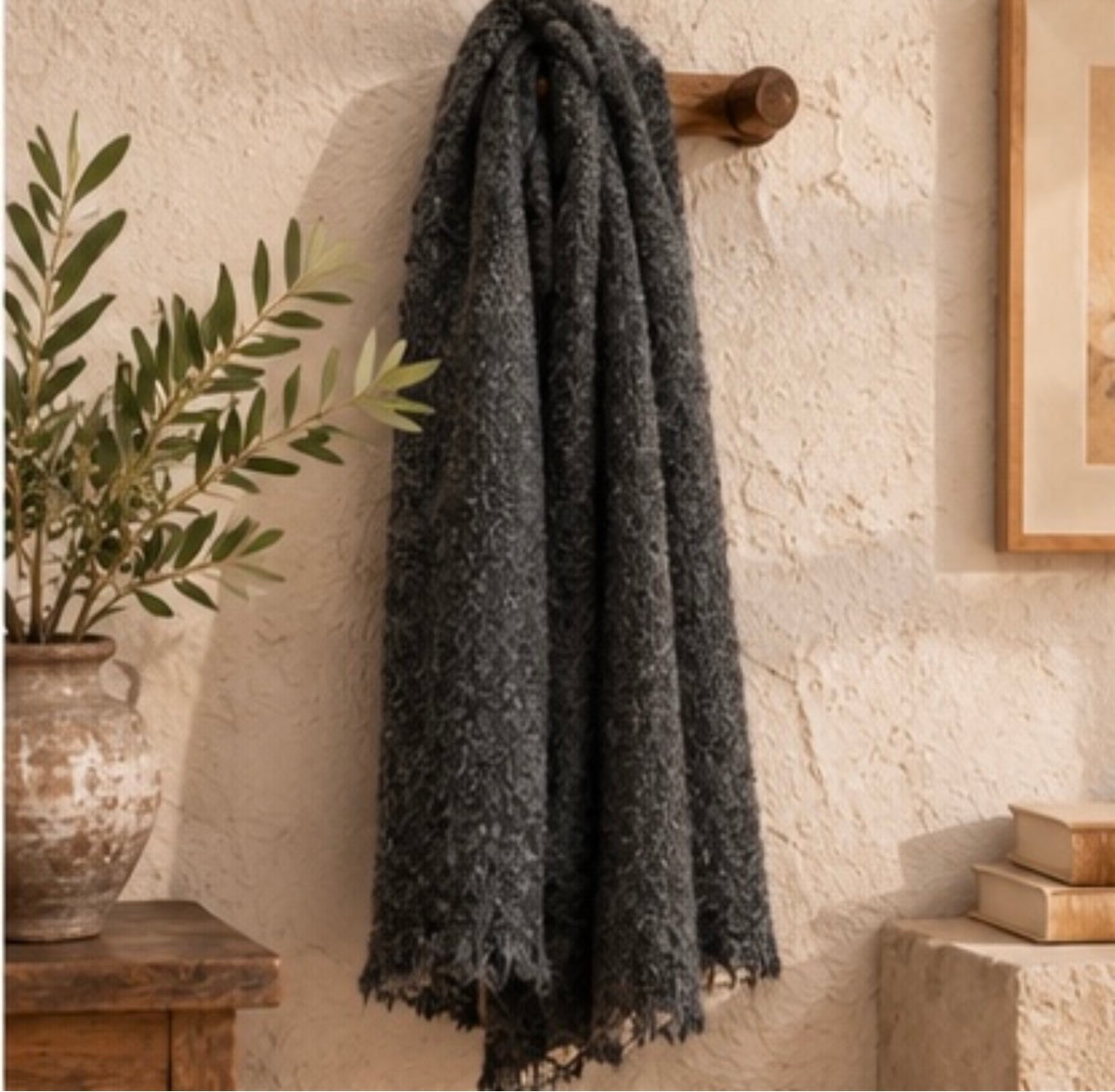 Maras Alpaca Scarf - Charcoal