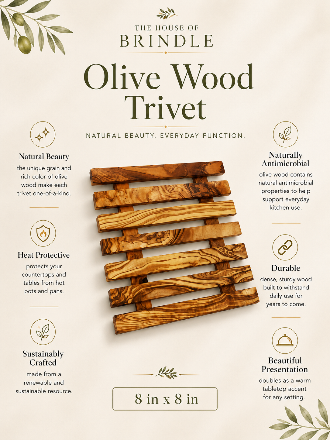 Olive Wood Trivet